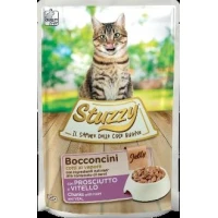 Agras Stuzzycat Buste Bocconi in Jelly Prosciutto e Vitello 24 x 85 g