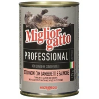 Morando Miglior Gatto Bocconi Gamberetti/Salmone 24 x 405 g