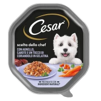 Cesar Scelta dello Chef Agnello, Carote e Coriandolo in gel per cani 14 x 15 g