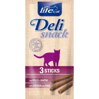 Lifepet LifeCat Snack Anatra/Pollo per Gatti - 3 stick da 15 g
