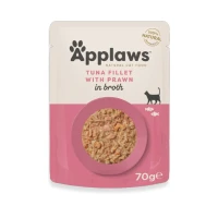 Applaws Buste Tonno e Gamberetti in Brodo per Gatti 12x70 g