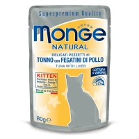Monge Kitten Buste Tonno e Fegatini di Pollo 24 x 80 g