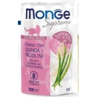 Monge Cat Supreme Steril Buste Tonno, Quinoa e Fagioli 24 x 80 g
