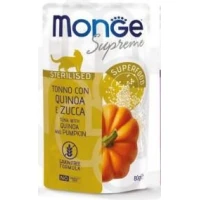 Monge Cat Supreme Buste Gatti Sterilizzati Tonno, Quinoa e Zucca - 24 x 80 g