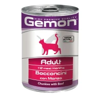Gemon Cat Bocconi Manzo Umido per Gatti - 24 x 415 g