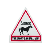 Cartello Trasporto Animali Vivi triangolare in plastica - Umbria Equitazione