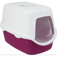 Cassetta igienica con coperchio Vico ciclamino/bianco