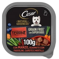 Cesar Natural Goodness Terrine Manzo, Fagiolini e Carote 16 x 100 g