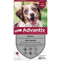 Elanco Advantix 10/25 - Antiparassitario, 6 Pipette per Cani