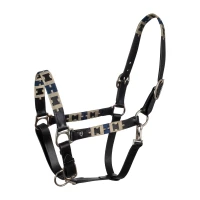 Equestro Cavezza in cuoio con motivo geometrico