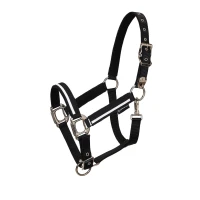 Equestro Cavezza White Trim in nylon con imbottitura in pile