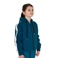 Equestro Felpa bambina in cotone con cappuccio e zip