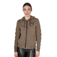 Equestro Felpa Donna con Cappuccio e Zip - Cotone Felpato