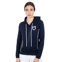 Equestro Felpa donna in interlock con zip e cappuccio