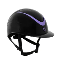 Equestro Galaxy Shine - Casco lucido con cinturino in ecopelle (EN 1384-2023)