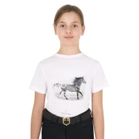 Equestro Girl's Horse Lover T-shirt in cotone per bambina