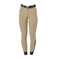 Equestro Pantaloni donna vita alta slim con grip al ginocchio