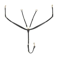 Equestro Pettorale Classic Gold in pelle con forchetta