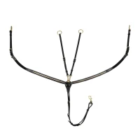 Equestro Pettorale in pelle con forchetta e clincher in ottone
