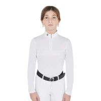 Equestro Polo Bambina Anahid Slim Fit UV - 8 Years Bianco