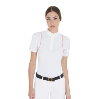 Equestro Polo donna slim fit da concorso con bottoni