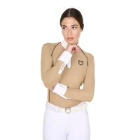 Equestro Polo donna slim fit da concorso con inserti in mesh