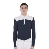 Equestro Polo Uomo da Concorso Manica Lunga Slim Fit