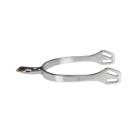 Equestro Speroni inglesi con rotella orizzontale curva in acciaio inox - 30 mm