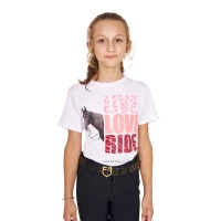 Equestro T-shirt bambina Live Love Ride in cotone - 14 Years Bianco
