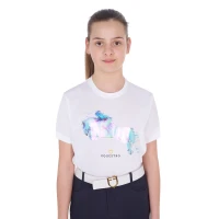 Equestro T-shirt bambina slim fit stampa Jump