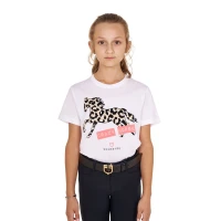 Equestro T-shirt bambina slim in cotone Crazy Horse - 14 Years Bianco