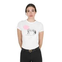 Equestro T-shirt donna Head In The Clouds - slim fit in cotone