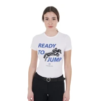 Equestro T-shirt donna Ready to Jump - cotone slim fit