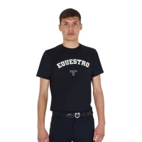Equestro T-shirt Horse Club uomo slim fit in cotone
