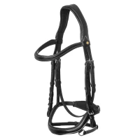 Equestro Testiera anatomica in cuoio con cuciture a contrasto