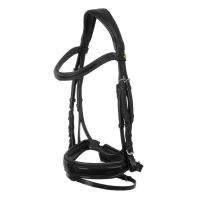 Equestro Testiera anatomica nasalina imbottita in cuoio