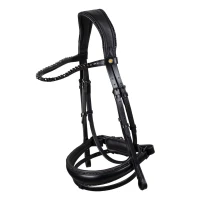 Equestro Testiera dressage anatomica in cuoio con strass