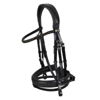 Equestro Testiera inglese in cuoio con nasalina brillantinata