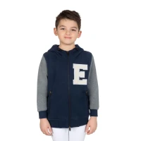 Felpa bambino Equestro bicolore con zip e cappuccio