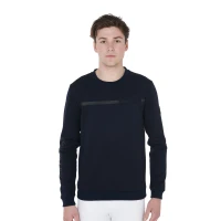 Felpa girocollo Equestro uomo in interlock - XS Blu Navy