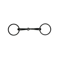 Filetto Western snodato con anelli in ferro nero Pool's - 12,5 cm