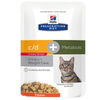Hill's c/d Urinary Stress + Metabolic Gatto Bustine 12 x 85 g