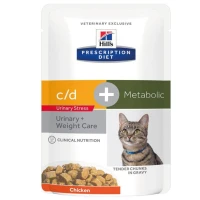 Hill's c/d Urinary Stress + Metabolic Gatto Bustine 12 x 85 g