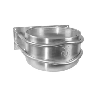 Kerbl Mangiatoia tonda in alluminio da parete 44x38x23 cm