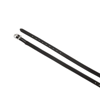 Lacciolini per speroni in cuoio con elastico - Equestro - Nero