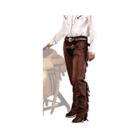 Lakota Chaps Pull-Up con Frange - Chaps Western in Cuoio