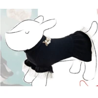 Ferribiella Maglioncino Luna nero con perle - taglie 24-43 cm