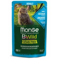 Monge Bwild Cat Buste 28 x 85 g Acciughe e Ortaggi