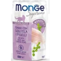 Monge Cat Supreme Buste Steril Tonno/Sogliola/Piselli 24 x 80 g