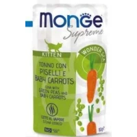 Monge Cat Supreme Kitten Tonno, Piselli e Carote - 24 x 80 g